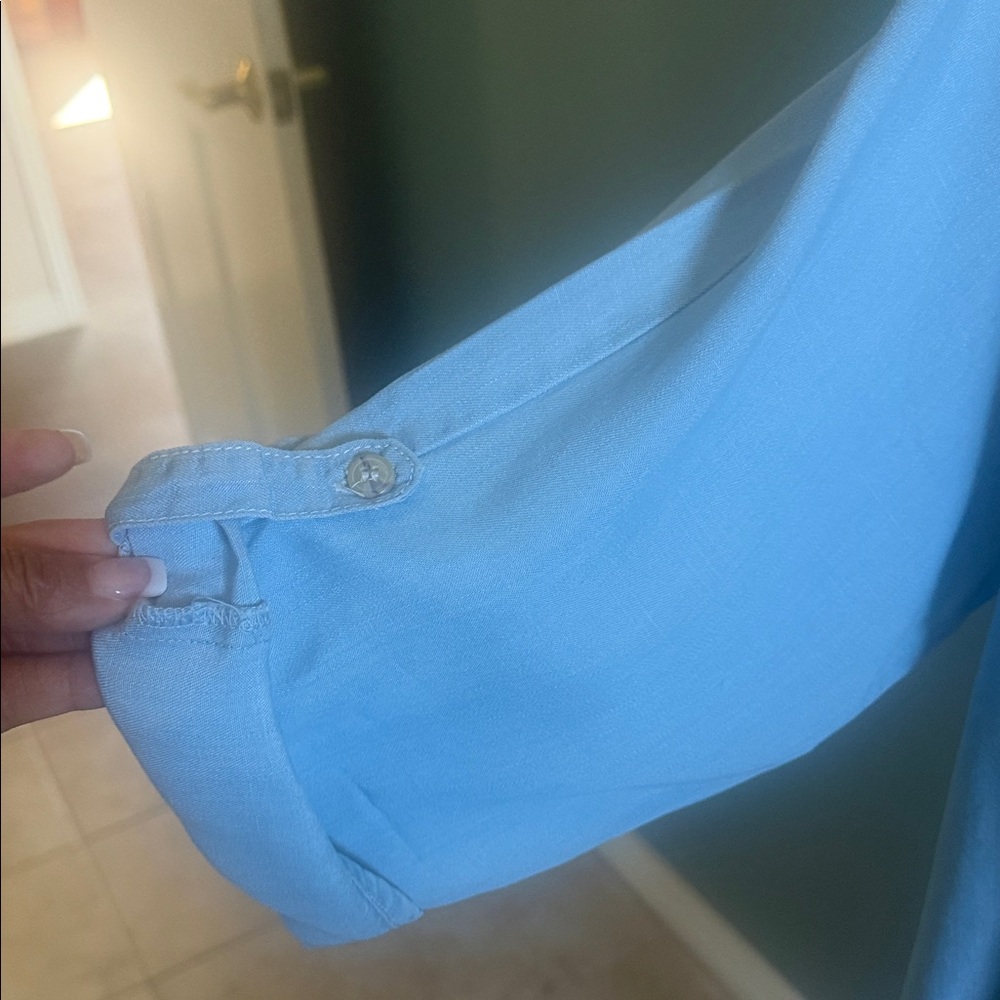 Light Blue Jean Shirt Jacket - Picture 3 of 3